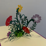 3D wenskaart Bloemen bloei gekleurde.
