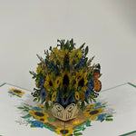 3D - Zonnebloemen en Vlinders.