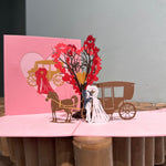 Pop up hartjes boom met koets