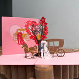 Pop up hartjes boom met koets