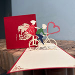 Pop up koppel op een fiets - liefde