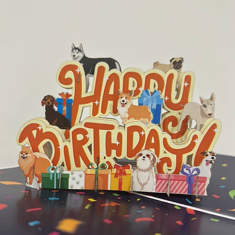 3D - Dogs Happy Birthday-