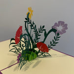 3D wenskaart Bloemen bloei gekleurde.