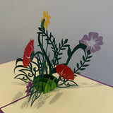 3D wenskaart Bloemen bloei gekleurde.