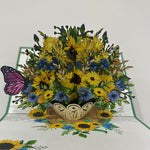 3D - Zonnebloemen en Vlinders.