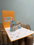 Pop up happy birthday kaart beer - aap