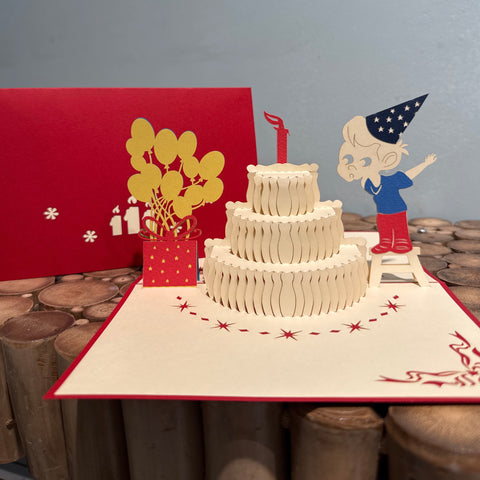 Pop up taart jongen