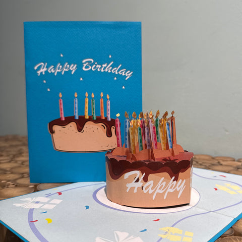 Pop up happy birthday taart