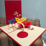 Pop up vlinder geel - blauw