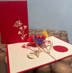 Pop up vlinder geel - blauw