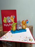 Pop up happy birthday dieren
