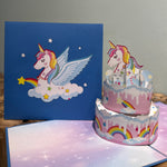 Pop up taart met unicorn