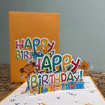 Pop up happy birthday kaart beer - aap