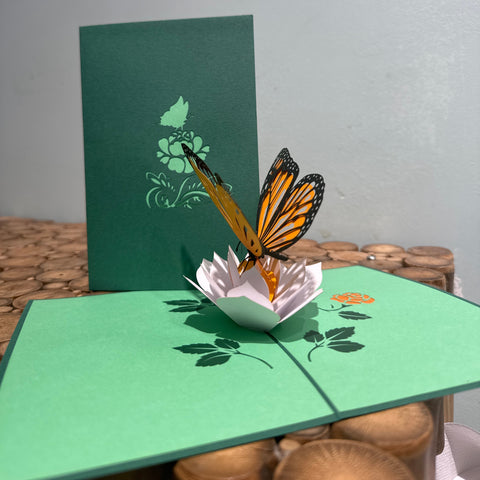 Pop up geel - zwarte vlinder