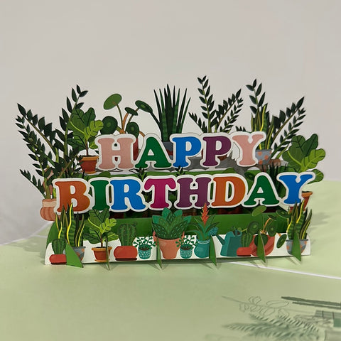 3D - Plants Happy Birthday-