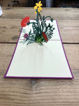 3D wenskaart Bloemen bloei gekleurde.